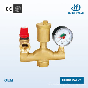 Brass Boiler Valve 3/4" Inch with Manometer Safety Valve